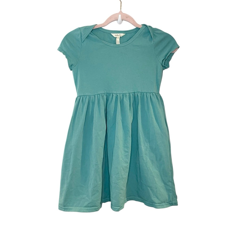 Matilda Jane Solid Teal Green Stretchy Knit Dress with Pockets Size 10 Girls